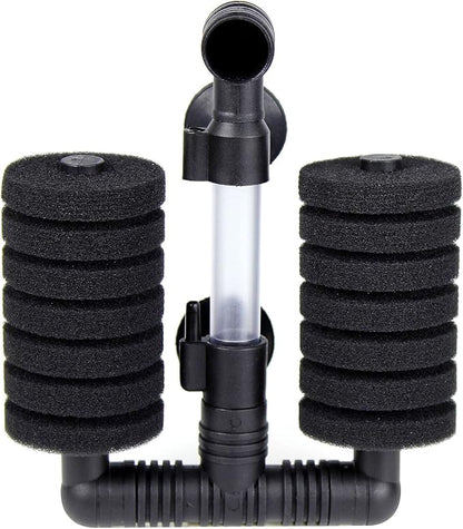 AQUANEAT 1 Pack Double Bio Sponge Filter, for Fry, Betta, Shrimp, Nano, Aquarium Fish Tank (Small up to 20Gal)