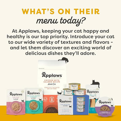 Applaws Natural Wet Cat Food in Broth, Limited Ingredient Canned Wet Cat Food, No Additives, Made with Natural Ingredients, Chicken Breast & Tuna Fillet in Broth (24 x 5.5oz Cans)