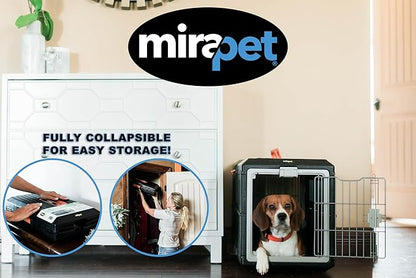 USA Pet Carrier & Crate 26" - Premium Collapsible Design for Medium Cats and Dogs - Portable Kennel for Indoor/Outdoor Use - 360-Degree Ventilation & Hard Plastic Wall Protection