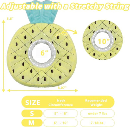 Soft Cat Cone Collar, Cute Cat Recovery Collar Suitable for Small, Medium, Large Cats,Elizabethan Neck Collar for Cats After Surgery (Pineapple, Medium)