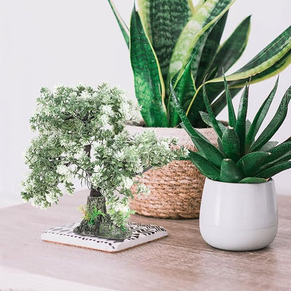 POPETPOP Aquarium Bonsai Tree Plant: Artificial Plants Flower Ornament - Fish Bowl Ornament for Freshwater and Saltwater Decor 4.13 X 2.36 X 10.62 Inch