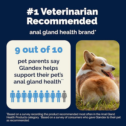 Glandex Dog Fiber Supplement Powder for Anal Glands with Pumpkin, Digestive Enzymes & Probiotics - (Regular or Advanced Strength) - Boot The Scoot (4.25 oz, Advanced Strength Duck & Bacon)