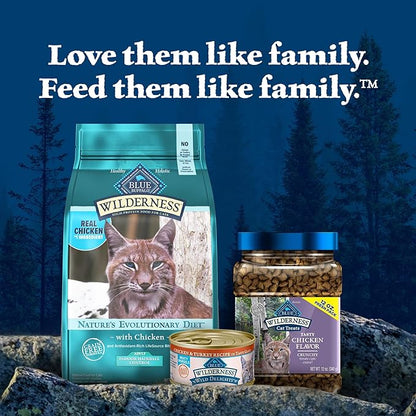 Blue Buffalo Wilderness High-Protein, Grain-Free Natural Dry Food for Adult Cats, Indoor Hairball Control, Chicken, 11-lb. Bag