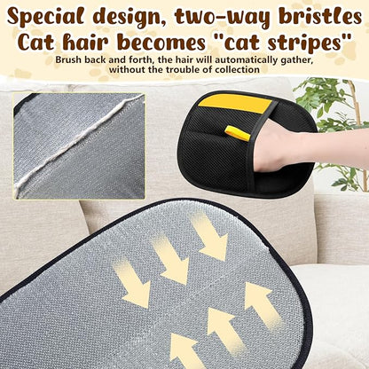 Atsy Pet Hair Removal Glove for Cats & Dogs,Electrostatic Pet Hair Removal Gloves,Reusable Pet Hair Removal Tool,Cat Grooming Gloves for Hair Removal for Couch, Furniture, Carpet, Curtain(2PCS)