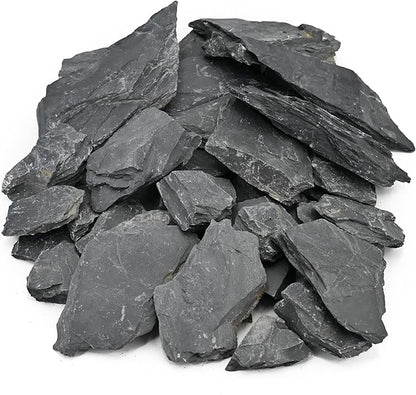 Unocho Aquarium Rocks 5lb Natural Slate Rocks for Aquarium Aquascaping,Terrariums,Paludariums,Reptile Enclosures,Wargaming, Model Railroads, Miniature or Fairy Gardens-2 to 4 inches