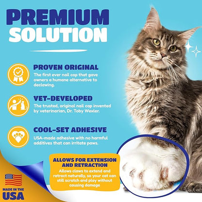 Soft Claws Cat Nail Caps for Medium Cats – (40 Caps, Sparkle Variety) - Made in USA - Veterinarian-Developed | Protects Furniture & Skin - Easy to Apply, Long-Lasting Anti-Scratch Soft Cat Claw Covers