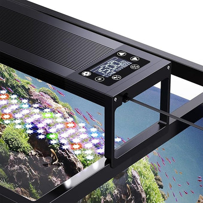 24/7 LED Aquarium Light for 48-54 Inch Fish Tank, Fish Tank Light for Plants, Auto On Off with Timer, 9 Colors, Adjustable Brightness, Daylight & Moonlight, DIY and Nature Weather Mode, 84W