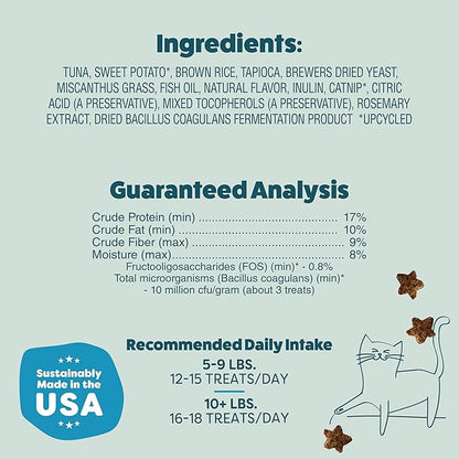 Shameless Pets Crunchy Cat Treats - Catnip Treats for Cats with Digestive Support, Kitten Treats with Real Ingredients, Natural & Healthy Flavored Feline Snacks - Catnip N Chill Tuna, 12 oz