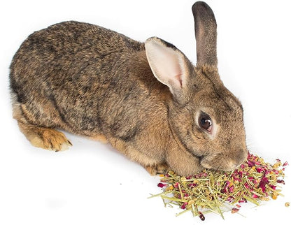 Herbal Calming Forage (2 Ounces): Premium Rabbit Food, Hay for Guinea Pigs Food, Chinchilla Food, Hamster Treat Made with Timothy Hay & Organic Herbs (2 Ounces)