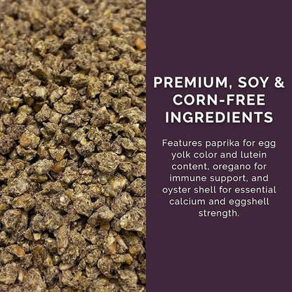 Layer Crumb Feed, 25lbs - Non-GMO, High-Protein Poultry Feed for Healthy Hens & Nutritious Eggs, 17.5% Protein - USDA Certified Organic Blend, Soy & Corn-Free