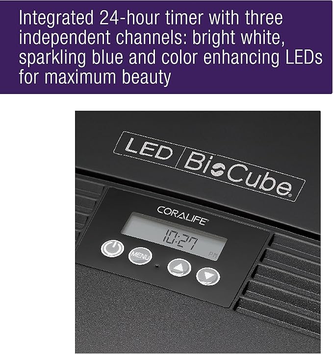 Coralife LED BioCube Aquarium Fish Tank Kit for Saltwater, Marine, Reef or Live Plants, 16 Gallon