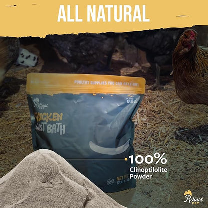 Chicken Dust Bath - 7lbs, Made in USA Natural Dust Bath for Chickens - Ideal Chicken Dust for Bath Tub Mix - Poultry Dust Powder for Chicken Coop