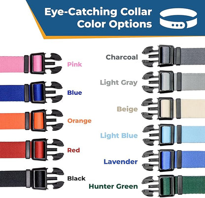 GoTags Reflective Personalized Dog Collar with Nameplate, Adjustable Dog Collar with Custom Engraved Steel Slide On Pet ID Tag, Silent, No Noise Dog Tag (Hunter Green, Medium)