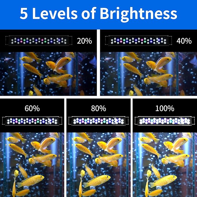 AQUANEAT LED Aquarium Light 48 to 54 Inch with Timer, auto on Off, Adjustable Brightness, Full Spectrum, Daylight Moonlight Mode, for Fresh Water Low-to-Mid Light Plants