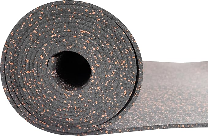 Playsafer Genaflex Rubber Gym Floor Mat, Heavy Duty Commercial Protective Gym Flooring Roll - 8mm Thick (10% Red, 4' X 15')