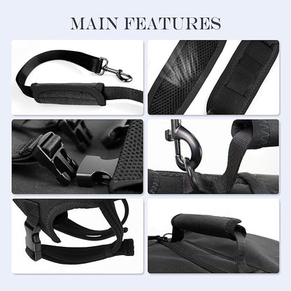 Dog Lift Harness, Full Body Support with Adjustable Control Handle for Medium Senior Dogs, Post-Surgery Recovery & Joint Problems (Oxford Cloth, M)