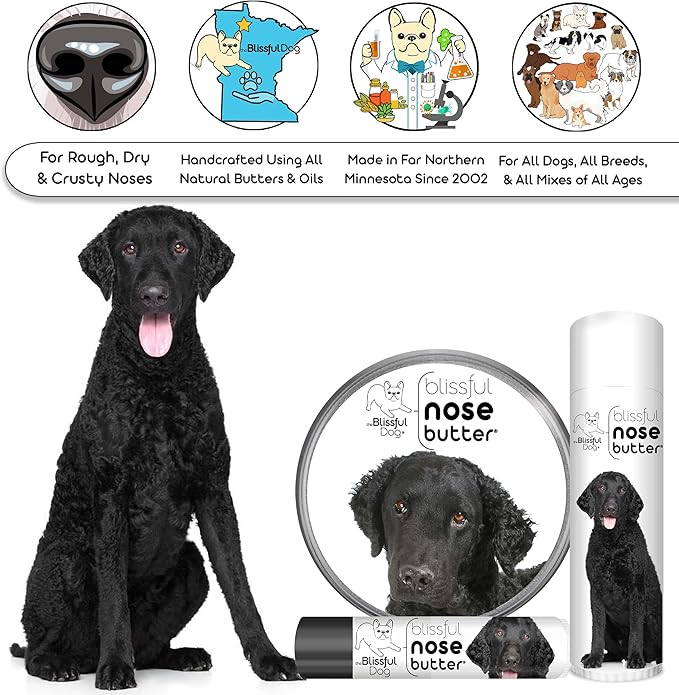 The Blissful Dog Curly-Coat Retriever Unscented Nose Butter, 8-Ounce