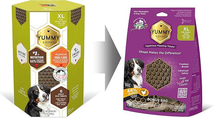 Dog Dental Treats – Vet VOHC Approved – Delicious Chicken Protein – Removes Tartar with Cleaning Comb Shape – Dental Dog Treats for Extra Large Dogs (12oz, 6 Count)