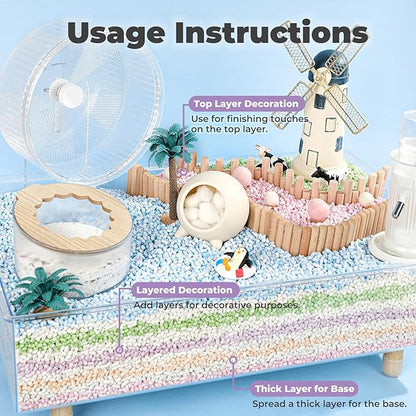 mini&moe Rabbit Litter Paper Pellet Bedding: Hamster Bedding Odor Control & Moisture Absorbent Natural Paper Pellet Bedding - for Small Animal Guinea Pigs,Rabbits Bedding 3.96lb