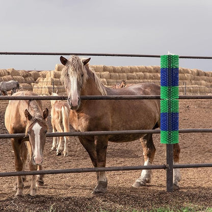 2PCS Livestock Scratch Brush, 17.5 x 7.8 Inch Goat Brushes for Grooming, Horse Brushes for Scratching, Livestock Brushing with 4 Screws for Horse, Elk, Cattle, Pig, Sheep（Green）