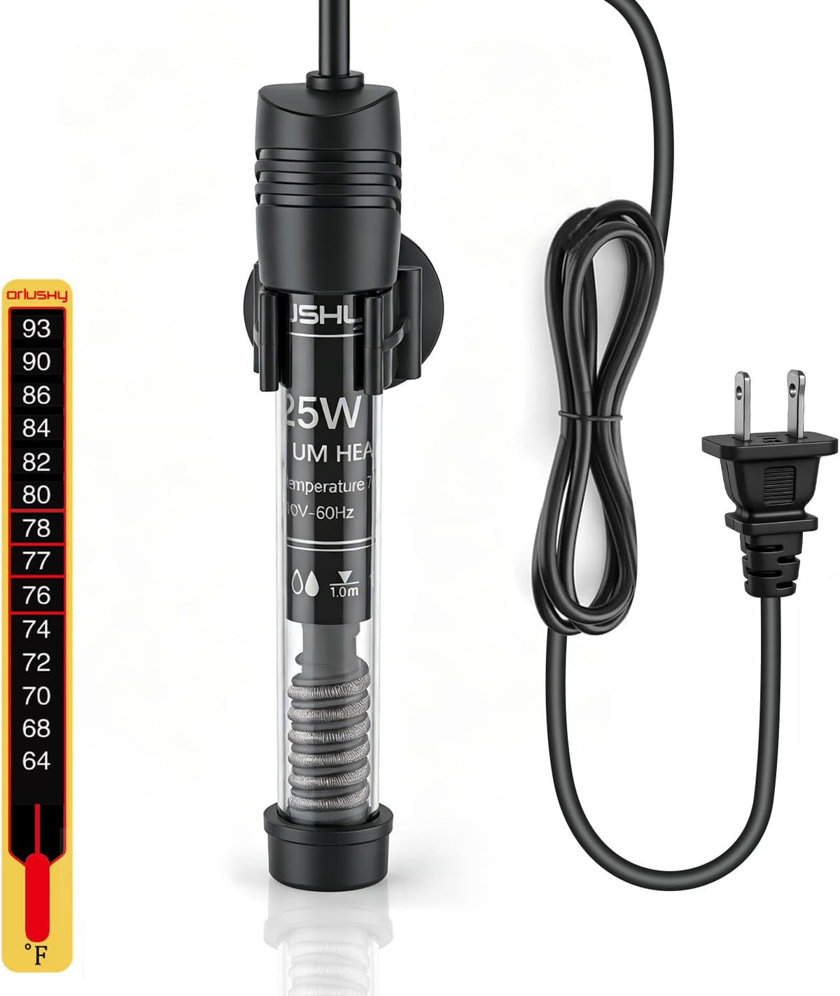 Adjustable Aquarium Heater with Thermometer – 6 Sizes