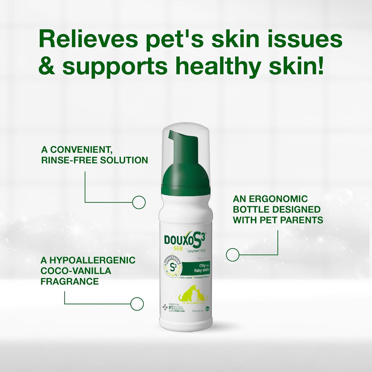 Douxo S3 SEB Mousse 5.1 oz Relief For Seborrhea In Dogs And Cats