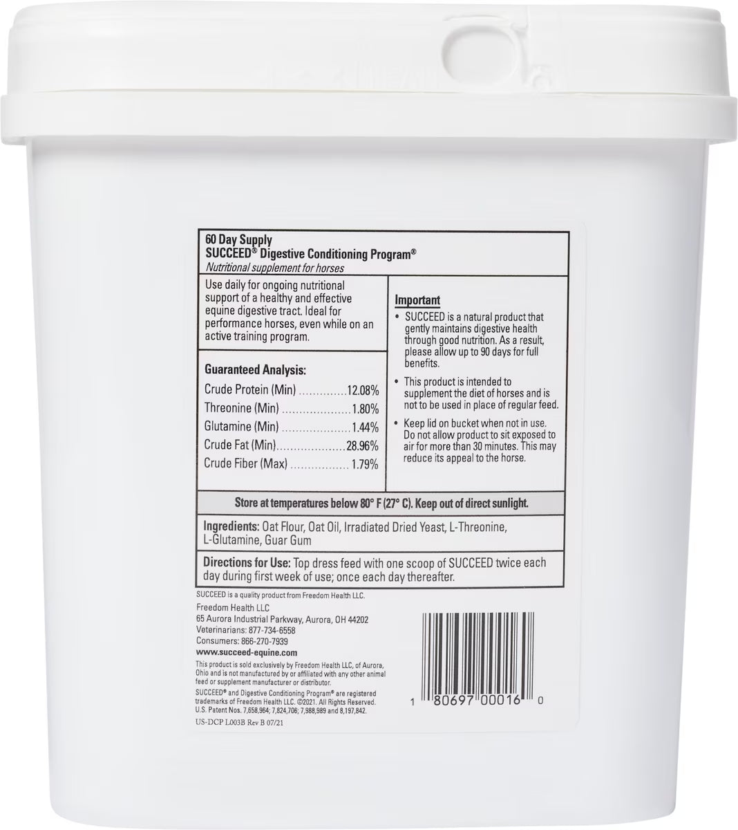 Succeed Digestive Conditioning Supplement for Horses 3.75 Lbs.