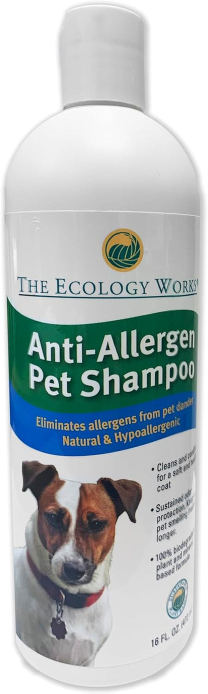 Anti Allergen Pet Shampoo Dog Cat Dander Remover Sensitive Skin 16oz