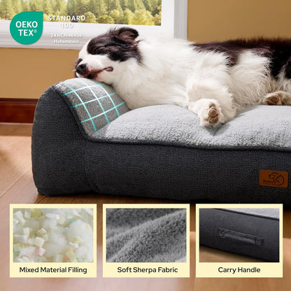 Bedsure Supportmax Orthopedic Dog Bed – Extra-Thick Bolster Sofa