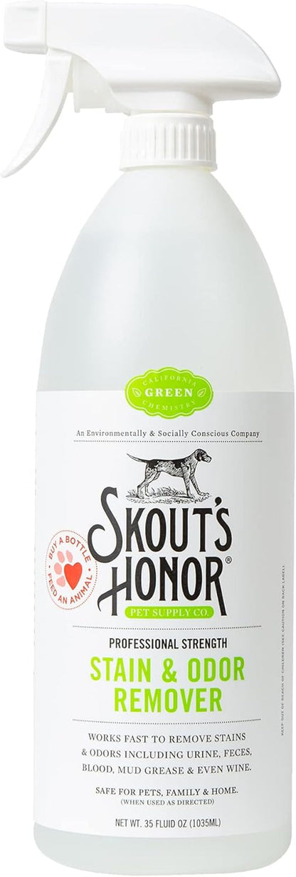 SKOUT'S Pet Stain Odor Eliminator Spray Dog Urine Carpet Cleaner 35oz