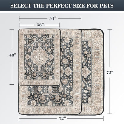 Thicken Washable Pee Pads for Dogs, Super Absorbent & Quick Dry, 54"x72" Reusable Dog Pads, Non-Slip, Multi-Purpose, Dark Navy Polyester
