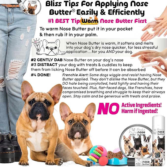The Blissful Dog Blue French Bulldog Unscented Nose Butter - Dog Nose Butter, 2 Ounce