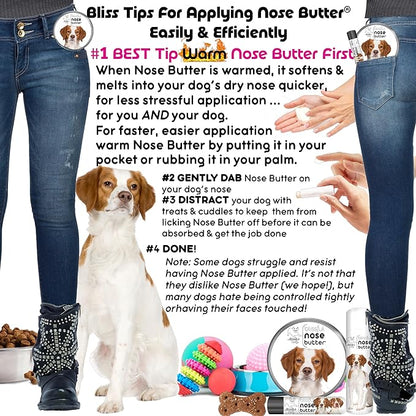 The Blissful Dog Brittany Spaniel Nose Butter for Dry, Cracked Skin, Lick-Safe Dog Nose Balm with Moisturizing Shea Butter, Almond, Olive, and Essential Oils, Pet Supplies, Uncented, 0.50 oz.