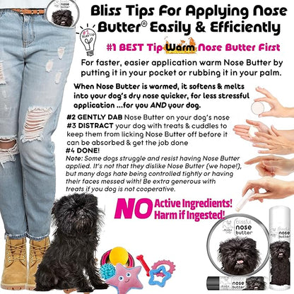 The Blissful Dog Affenpinscher Nose Butter for Dry, Cracked Skin, Lick-Safe Dog Nose Balm with Moisturizing Shea Butter, Almond, Olive, and Essential Oils, Pet Supplies, Uncented, 1 oz.