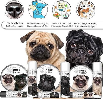 The Blissful Dog Pug Duo Unscented Nose Butter - Dog Nose Butter, 2 Ounce