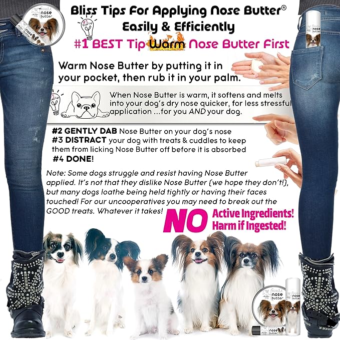 The Blissful Dog Papillon Unscented Nose Butter - Dog Nose Butter, 2 Ounce