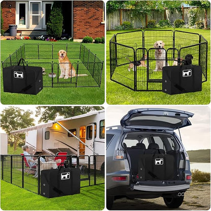 SIRUITON 2Pack Dog Playpen Storage Bag, Fits 32" H 8 Panels and 9 Stakes，Suitable for Foldable Exercise Pet Playpen, Dog Fence Travel Bag, with Reinforcing Plate & Shoulder