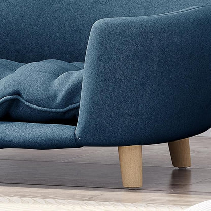 Christopher Knight Home Elroy Orthopedic Dog Bed, Elevated Dog Sofa Bed for Small Dog, Supportive Foam Pet Couch Bed with Wooden Legs, Modern Pet Sofa Bed, Navy Blue