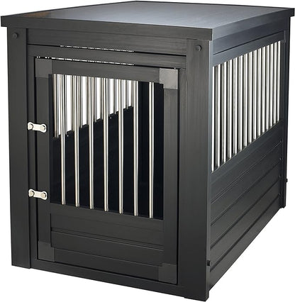 New Age Pet ECOFLEX Dog Crate End Table - Furniture-Style Pet Crate for Crate Trained Dogs - Stainless Steel Tubing & a Latched Closure - 10 Year Manufacturer's Warranty.