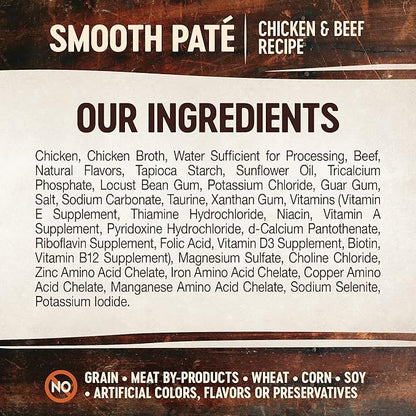 Wellness CORE Tiny Tasters Pate Adult Wet Cat Food, Natural, Protein-Rich, Grain Free, 1.75 Ounce Pouch, 12 Pack (Chicken & Beef)