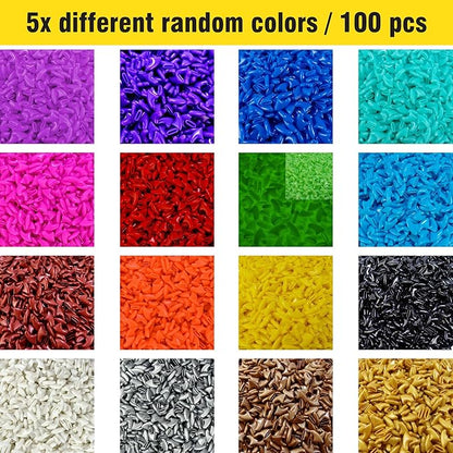 zetpo Cat Nail Caps | Cat Claw Covers | with Adhesives and Applicators (S, 5X Solid Random Colors | 100 pcs)