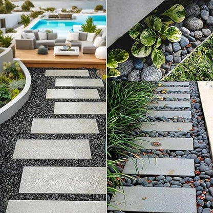 45 LB Mexican Beach Pebbles, 2-3 Inch Natural River Rocks, Premium Pebbles for Garden and Landscape Design, Decorative Stones for Fish Tank Flower Pots Water Fountains Pathways Backyard, Grey