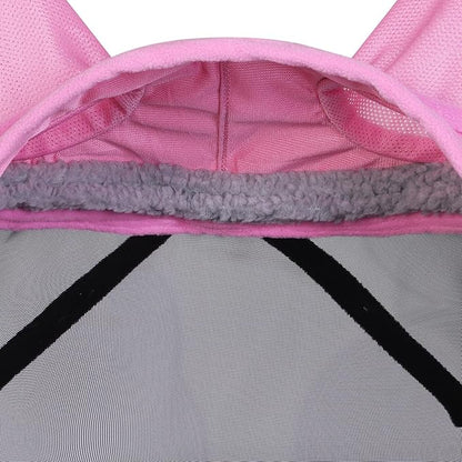 Harrison Howard CareMaster Pro Luminous Horse Fly Mask Large Eye Space Standard with Ears UV Protection for Horse Light Pink XL Extra Full