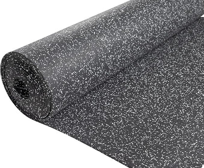 Playsafer Genaflex Rubber Gym Floor Mat, Heavy Duty Commercial Protective Gym Flooring Roll - 8mm Thick (10% Grey, 4' X 4')