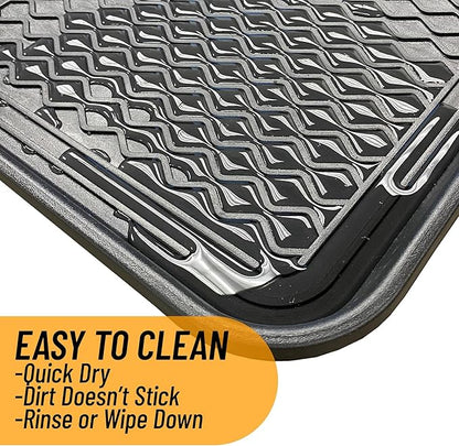 Ottomanson 15” x 30” Multi-Purpose Boot Tray - Waterproof Mat for Shoes, Pet Food, Litter Box, Painting & Planting - 1.2” Raised Edge for Spill Protection