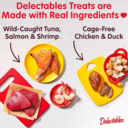 Delectables Squeeze Up Variety Pack, Creamy Squeezable Puree, Lickable Wet Cat Treats, Grain Free, No Added Fillers, No by-Products, No Added Preservatives, 0.5 Ounces Tube, 20 Tubes Total