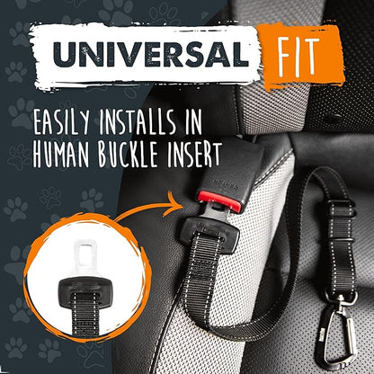 Mighty Paw Dog Seat Belt for Car - Safe Distraction Free Driving, Heavy-Duty Design with Aviation Grade Aluminum Carabiner, Adjustable Dog Seatbelt Harness for Small, Medium and Large Pets