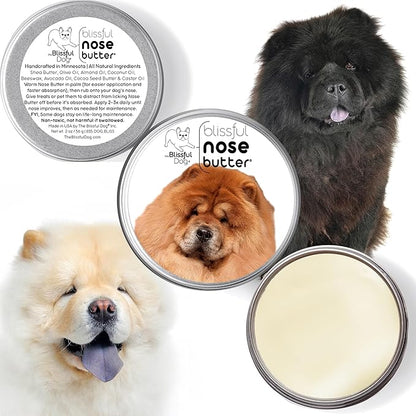 The Blissful Dog Chow Nose Butter for Dry, Cracked Skin, Lick-Safe Dog Nose Balm with Moisturizing Shea Butter, Almond, Olive, and Essential Oils, Pet Supplies, Uncented, 8 oz.