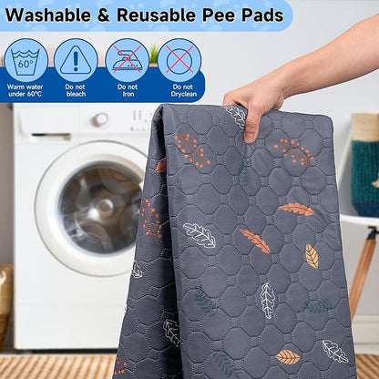 Sunheir 2-Pack Extra Large Reusable Dog Mat for Floor, Dog Playpen, Non-Slip Waterproof Pee Pads, Super Absorbent Washable Pee Pads for Dogs, Pet Whelping Pads, Crate, Potty Training - 36" x 48"