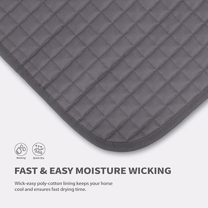 Tackmore Western Saddle Pad Adjustable with Side Pockets and Foam Inserts Shock-Absorbing Riding Pad
